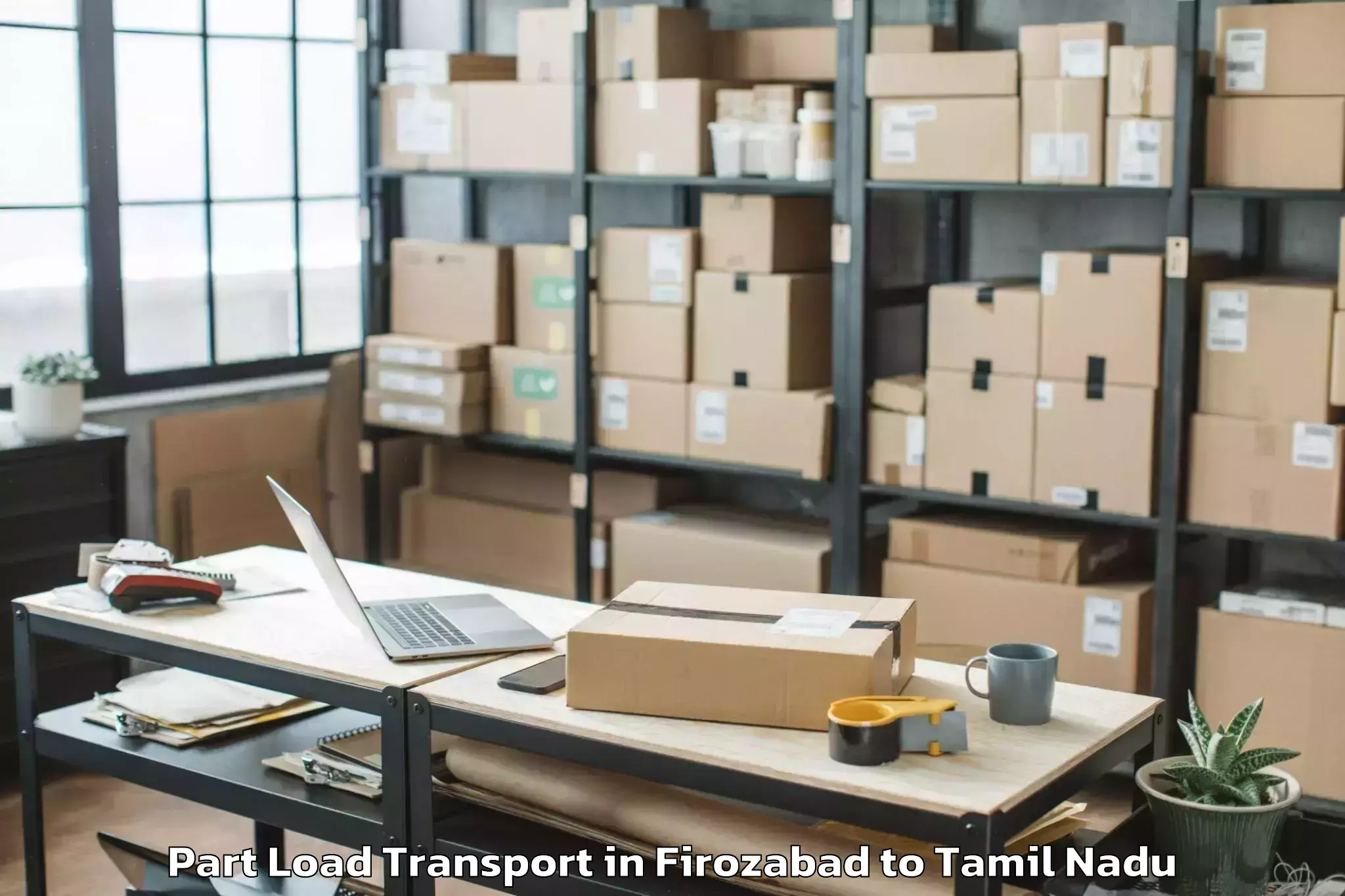 Reliable Firozabad to Tamil University Thanjavur Part Load Transport